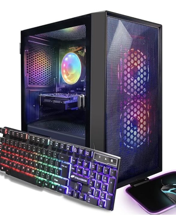 STGAubron Prebuilt Gaming PC - Ryzen 5 5500, RX 6600 XT, 32GB RAM